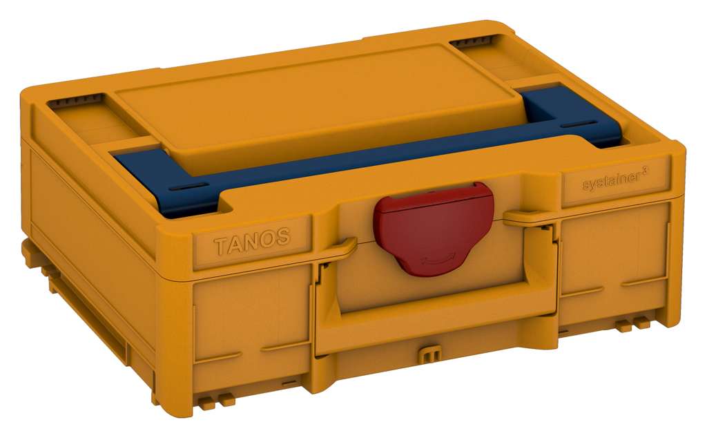 Systainer³ M 137, Daffodil Yellow with Sapphire Blue lid handle and Carmine Red catches