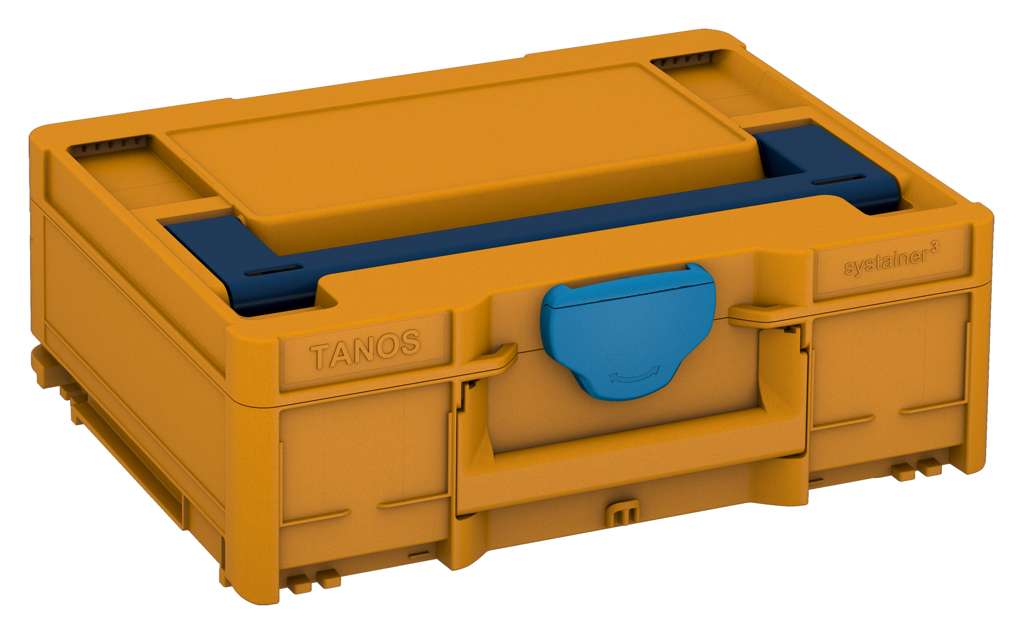 Systainer³ M 137, Daffodil Yellow with Sapphire Blue lid handle and Sky Blue catches