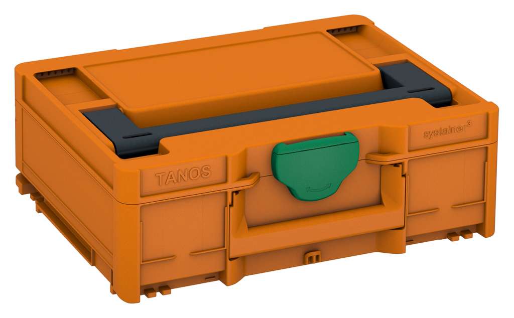 Systainer³ M 137, Deep Orange with Anthracite lid handle and Signal Green catches