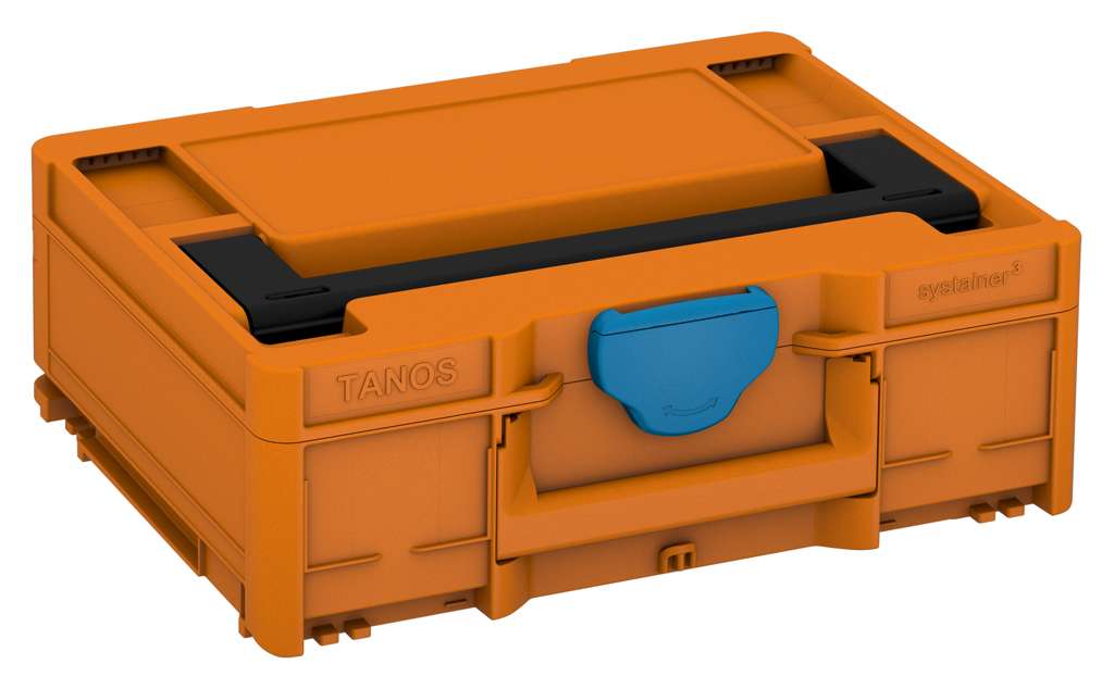 Systainer³ M 137, Deep Orange with Black lid handle and Sky Blue catches