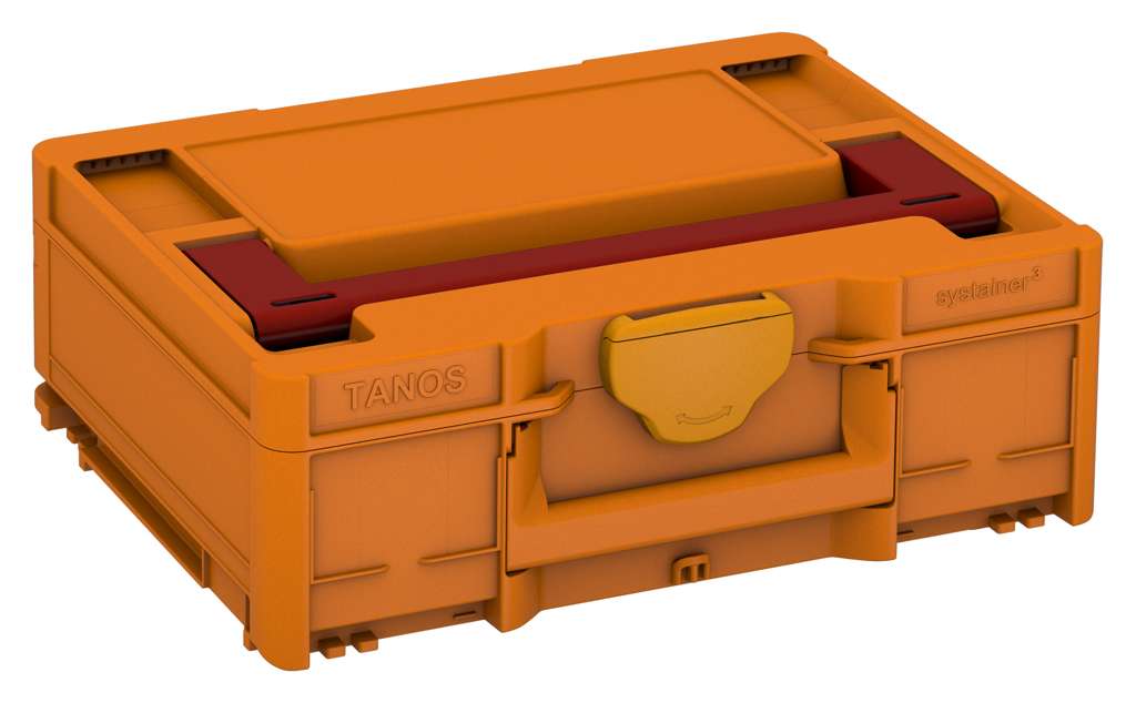 Systainer³ M 137, Deep Orange with Carmine Red lid handle and Daffodil Yellow catches
