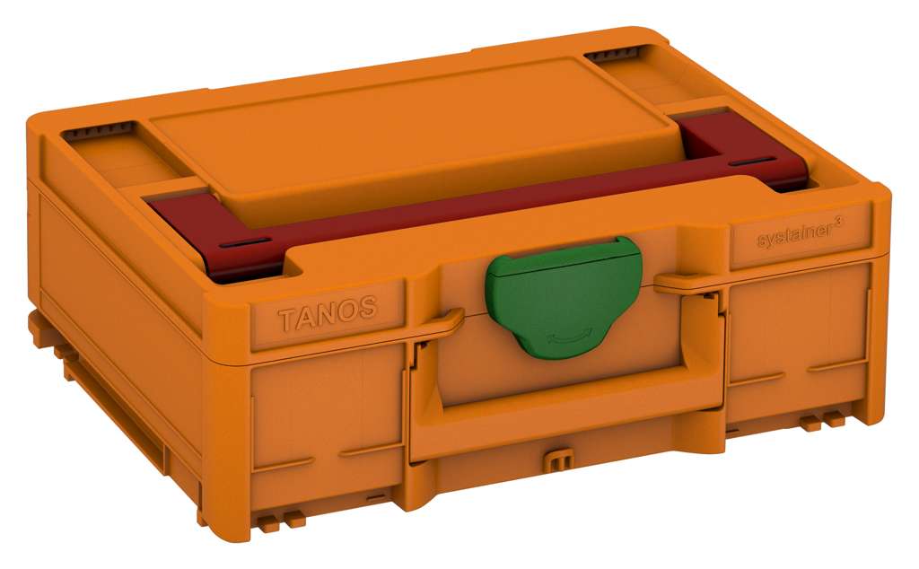 Systainer³ M 137, Deep Orange with Carmine Red lid handle and Emerald Green catches