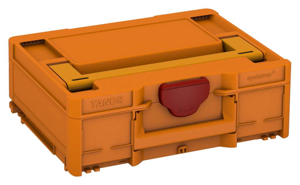 Systainer³ M 137, Deep Orange with Daffodil Yellow lid handle and Carmine Red catches