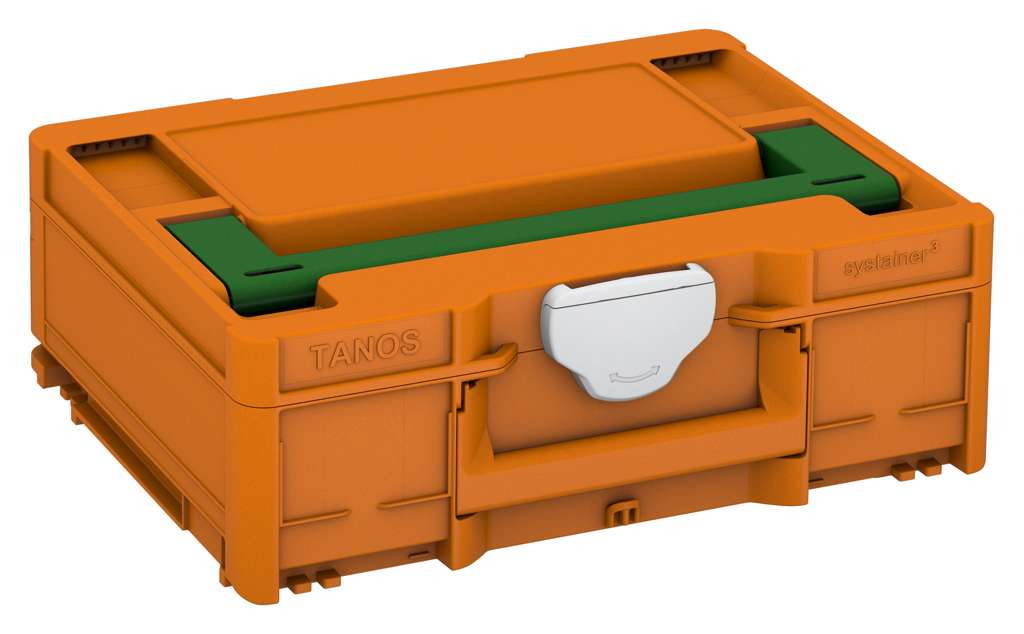 Systainer³ M 137, Deep Orange with Emerald Green lid handle and Light Grey catches