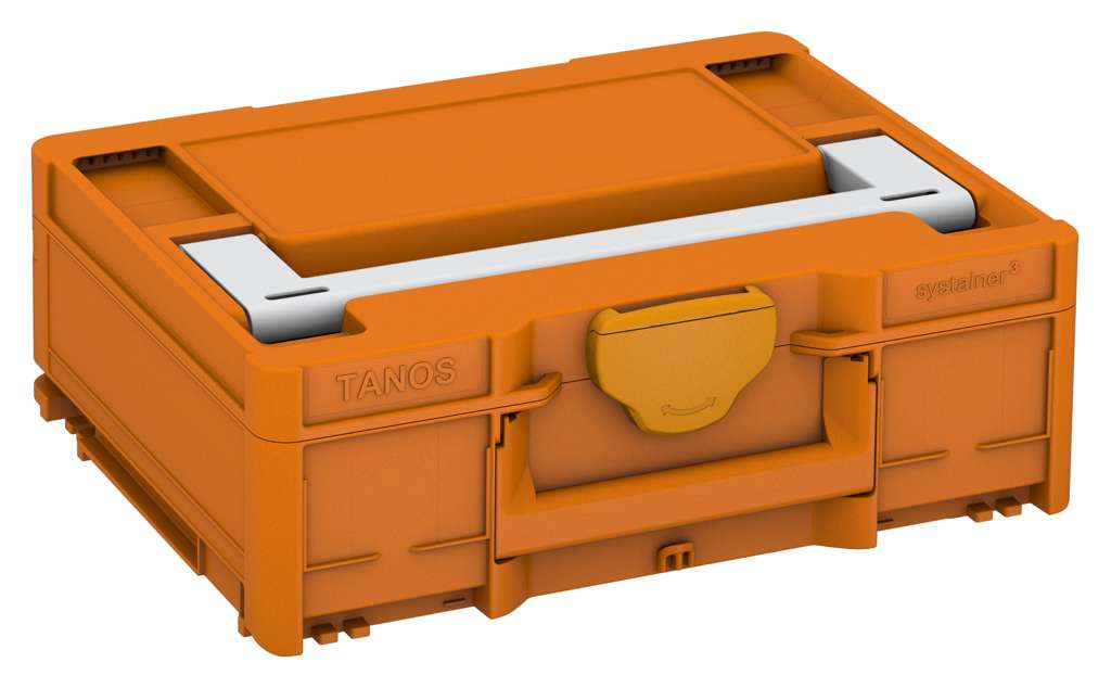 Systainer³ M 137, Deep Orange with Light Grey lid handle and Daffodil Yellow catches