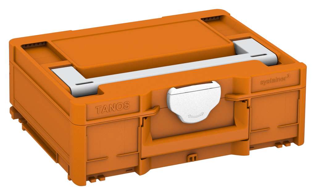 Systainer³ M 137, Deep Orange with Light Grey lid handle and White catches