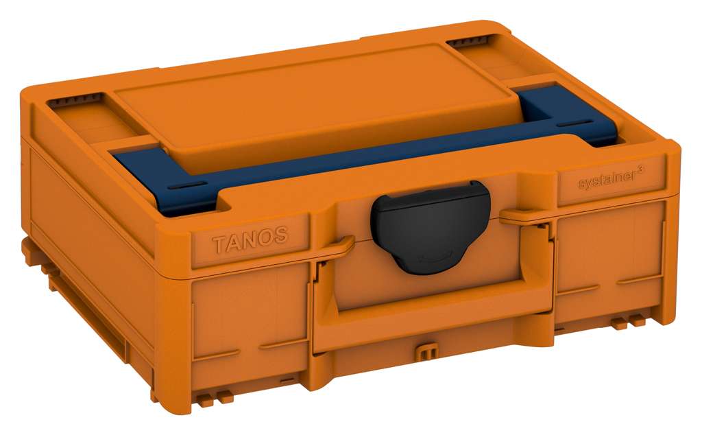 Systainer³ M 137, Deep Orange with Sapphire Blue lid handle and Black catches