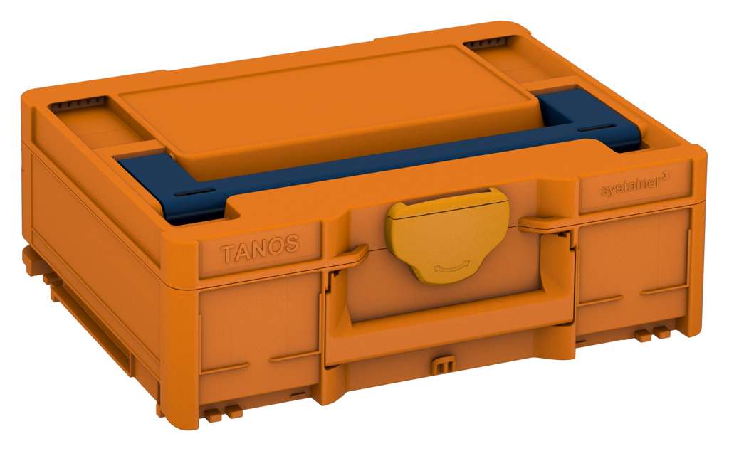 Systainer³ M 137, Deep Orange with Sapphire Blue lid handle and Daffodil Yellow catches