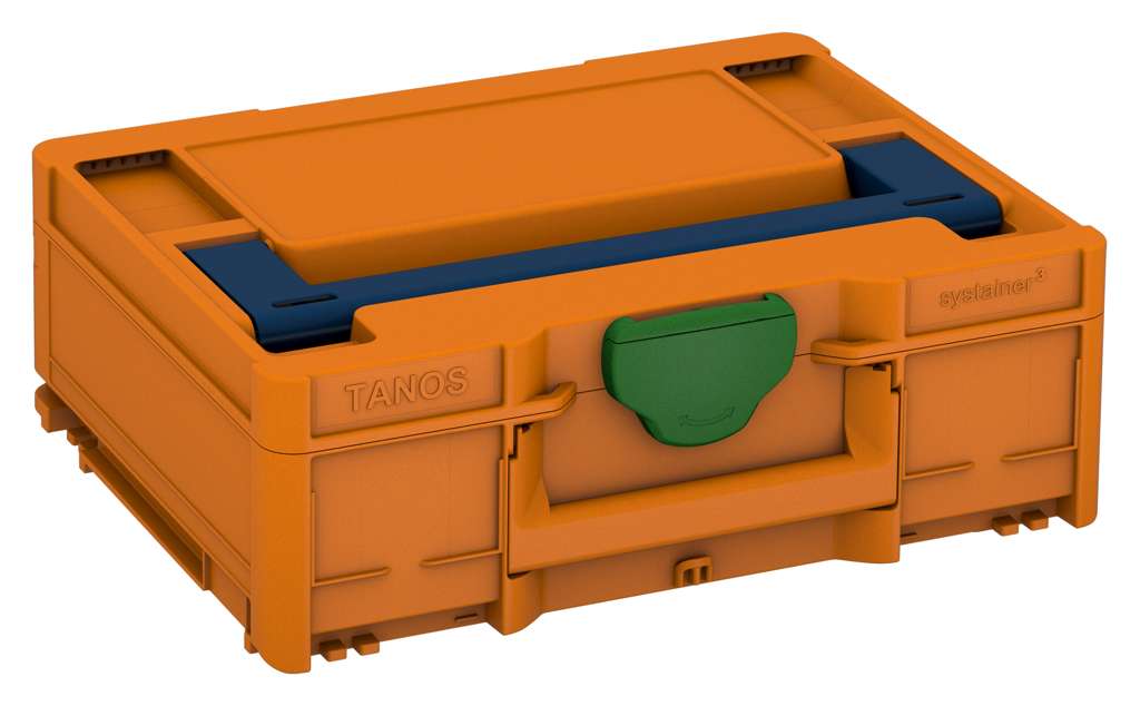 Systainer³ M 137, Deep Orange with Sapphire Blue lid handle and Emerald Green catches