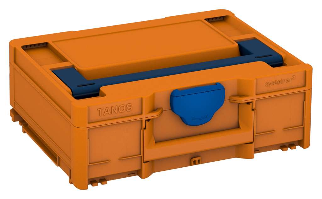 Systainer³ M 137, Deep Orange with Sapphire Blue lid handle and Signal Blue catches