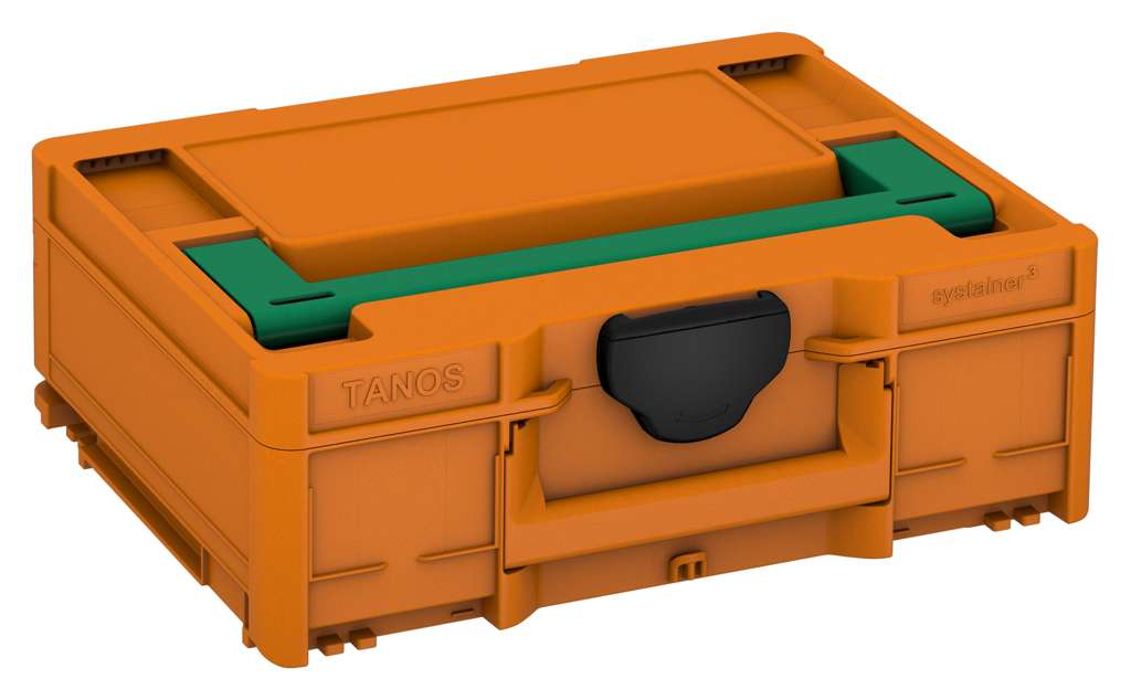 Systainer³ M 137, Deep Orange with Signal Green lid handle and Black catches