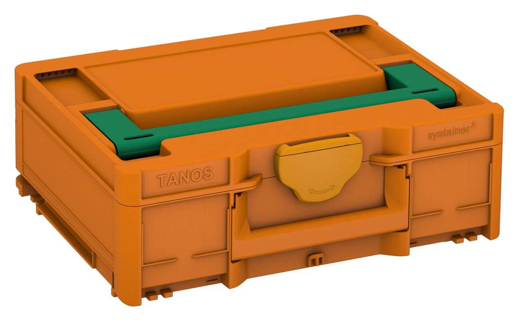 Systainer³ M 137, Deep Orange with Signal Green lid handle and Daffodil Yellow catches