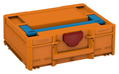Systainer³ M 137, Deep Orange with Sky Blue lid handle and Carmine Red catches