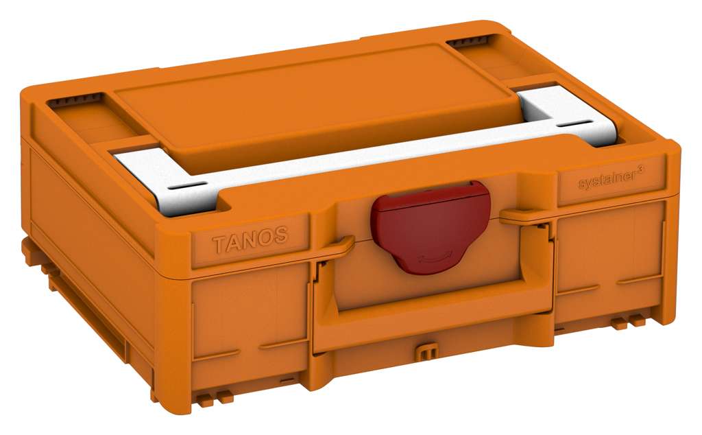 Systainer³ M 137, Deep Orange with White lid handle and Carmine Red catches