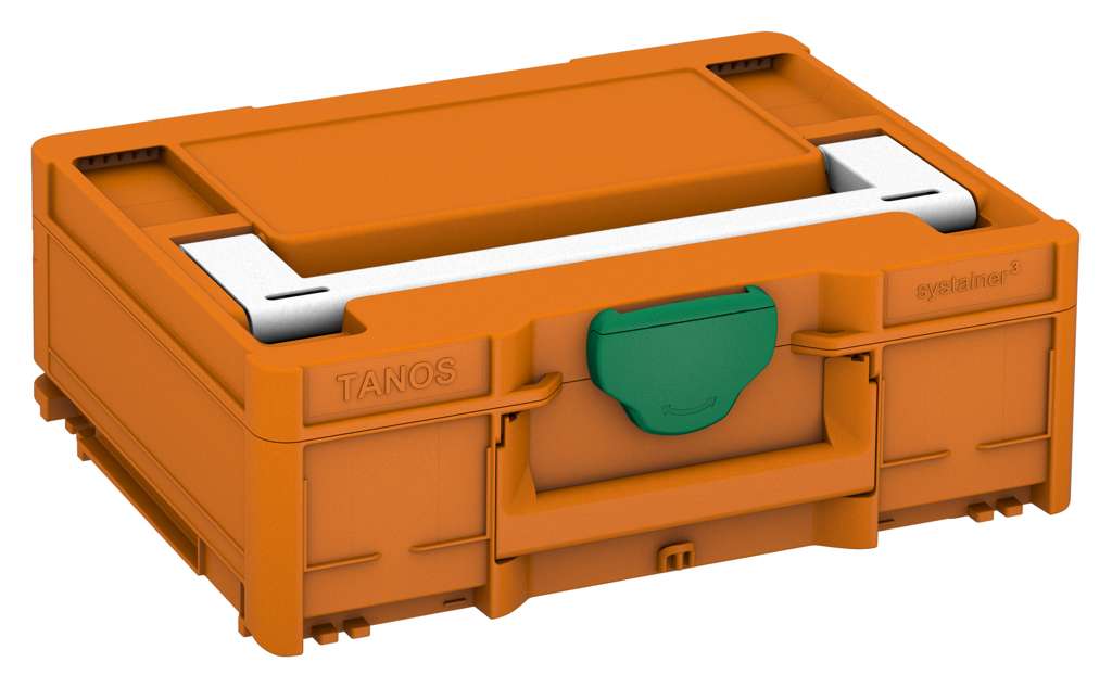 Systainer³ M 137, Deep Orange with White lid handle and Signal Green catches