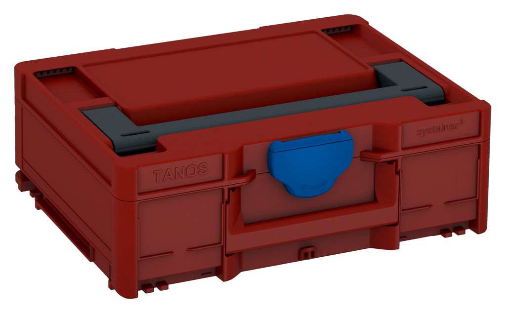 Systainer³ M 137, Carmine Red with Anthracite lid handle and Signal Blue catches