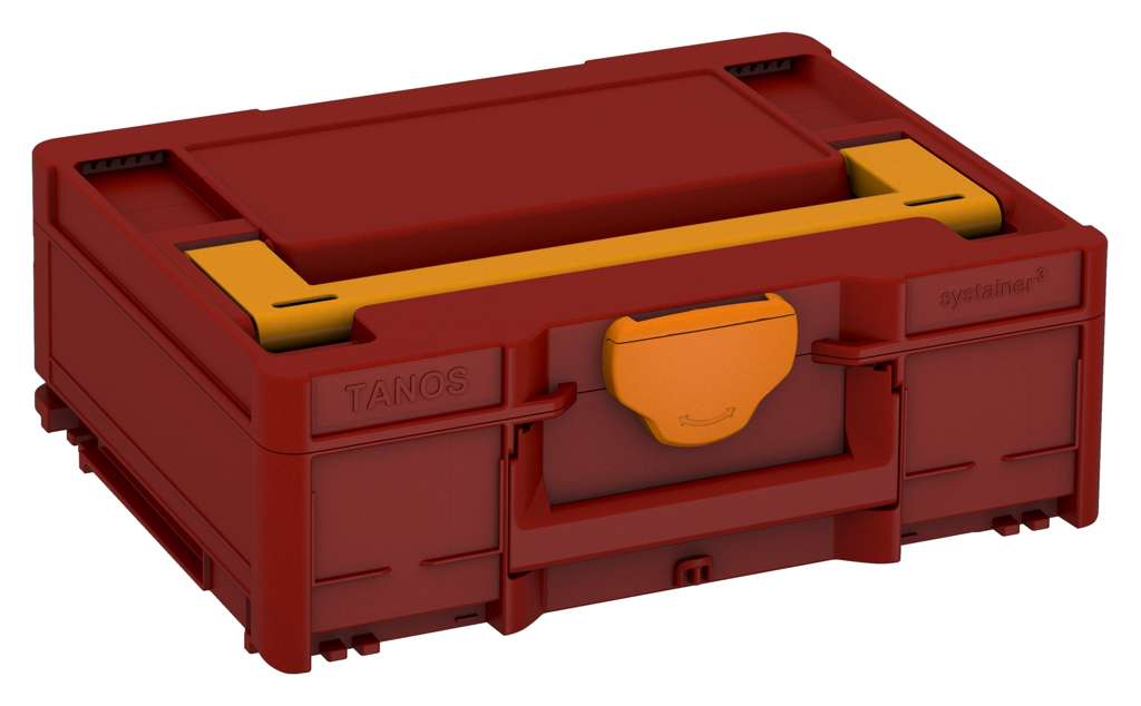 Systainer³ M 137, Carmine Red with Daffodil Yellow lid handle and Deep Orange catches