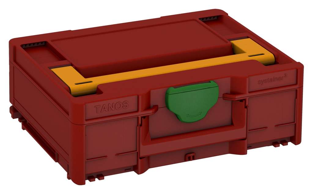 Systainer³ M 137, Carmine Red with Daffodil Yellow lid handle and Emerald Green catches