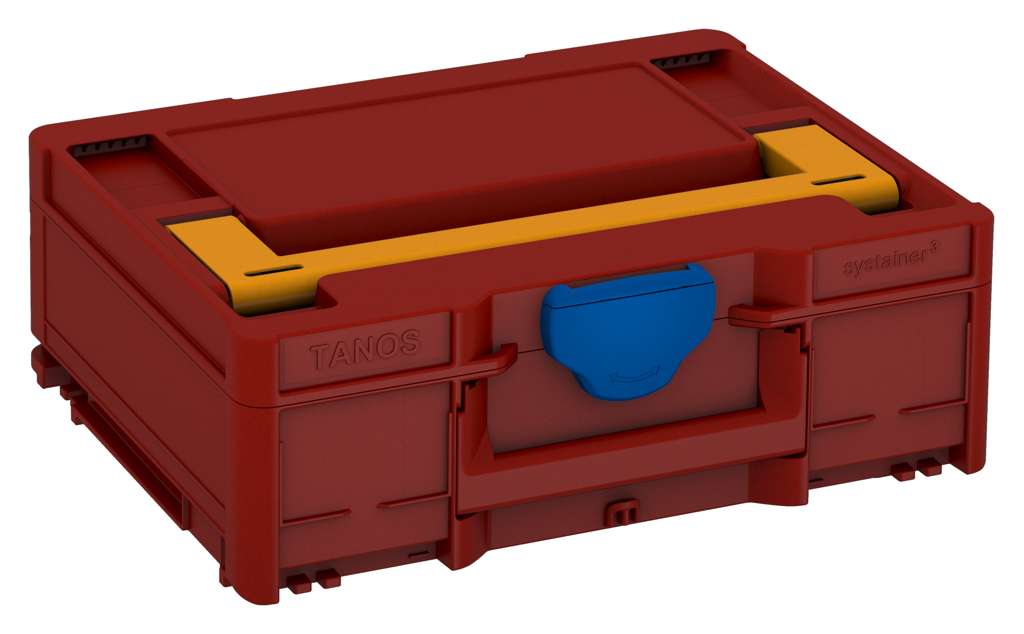 Systainer³ M 137, Carmine Red with Daffodil Yellow lid handle and Signal Blue catches