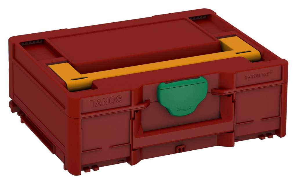 Systainer³ M 137, Carmine Red with Daffodil Yellow lid handle and Signal Green catches