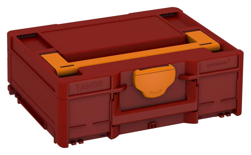 Systainer³ M 137, Carmine Red with Deep Orange lid handle and Deep Orange catches