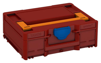 Systainer³ M 137, Carmine Red with Deep Orange lid handle and Signal Blue catches