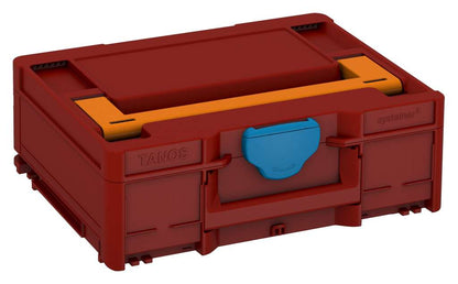 Systainer³ M 137, Carmine Red with Deep Orange lid handle and Sky Blue catches