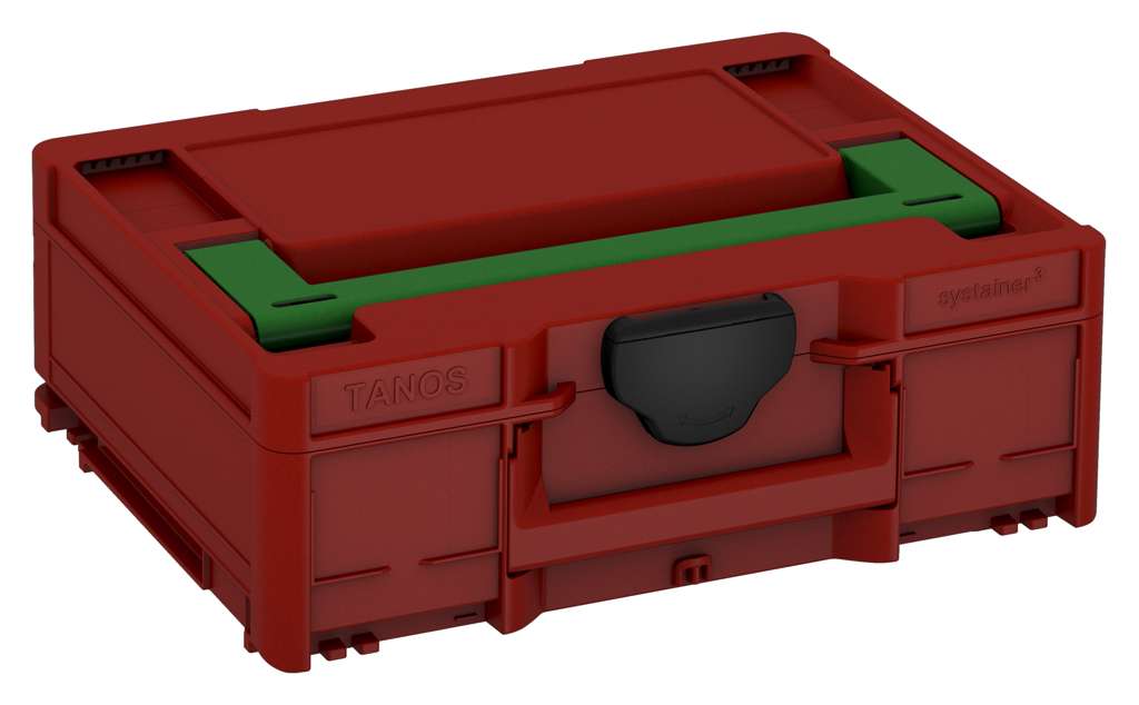 Systainer³ M 137, Carmine Red with Emerald Green lid handle and Black catches