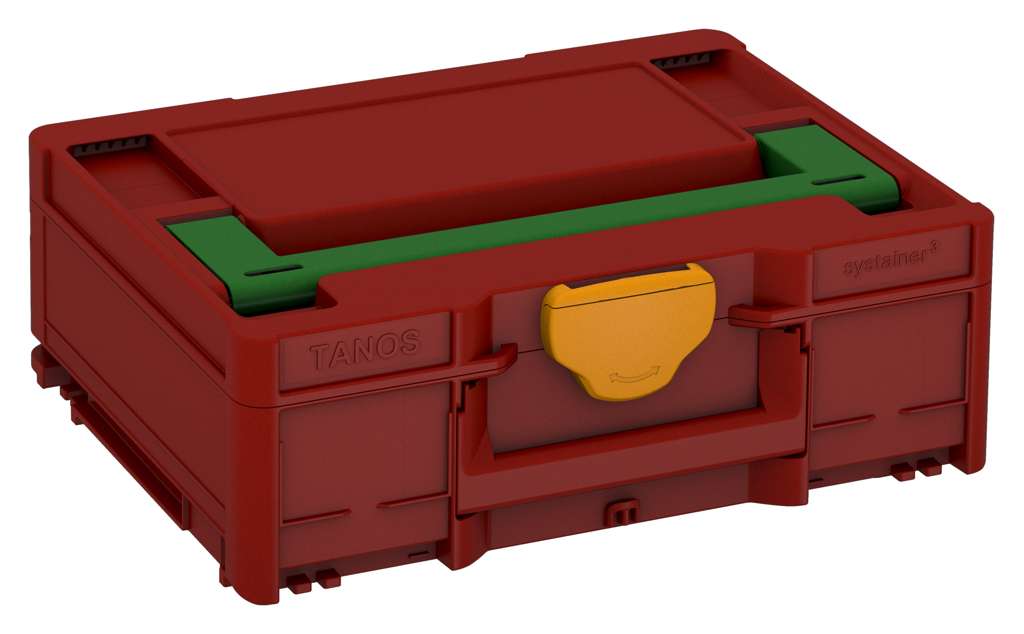 Systainer³ M 137, Carmine Red with Emerald Green lid handle and Daffodil Yellow catches