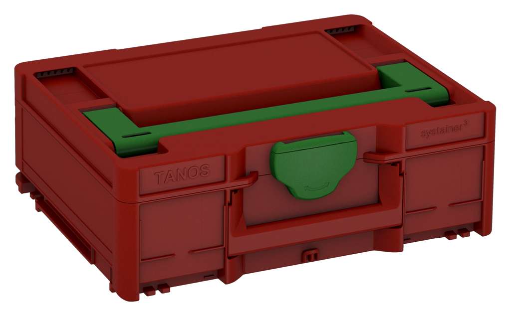 Systainer³ M 137, Carmine Red with Emerald Green lid handle and Emerald Green catches