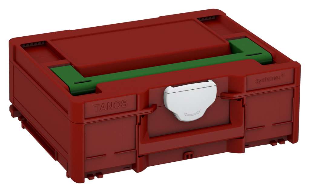 Systainer³ M 137, Carmine Red with Emerald Green lid handle and Light Grey catches