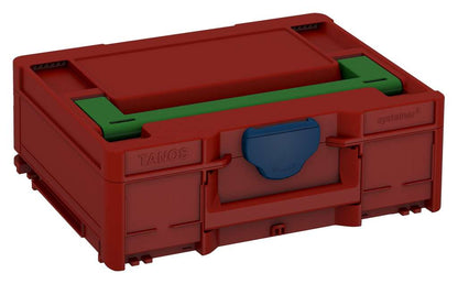Systainer³ M 137, Carmine Red with Emerald Green lid handle and Sapphire Blue catches