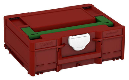 Systainer³ M 137, Carmine Red with Emerald Green lid handle and White catches