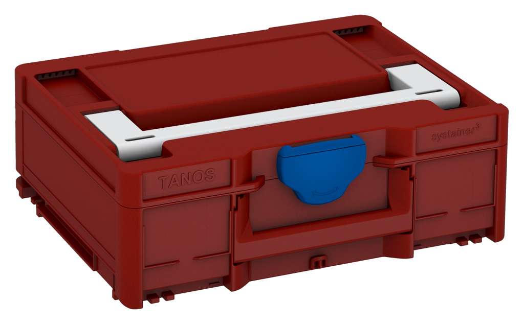 Systainer³ M 137, Carmine Red with Light Grey lid handle and Signal Blue catches
