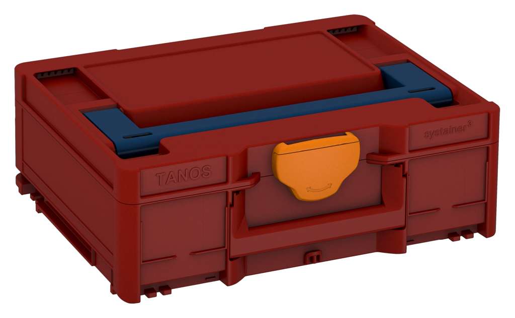 Systainer³ M 137, Carmine Red with Sapphire Blue lid handle and Deep Orange catches