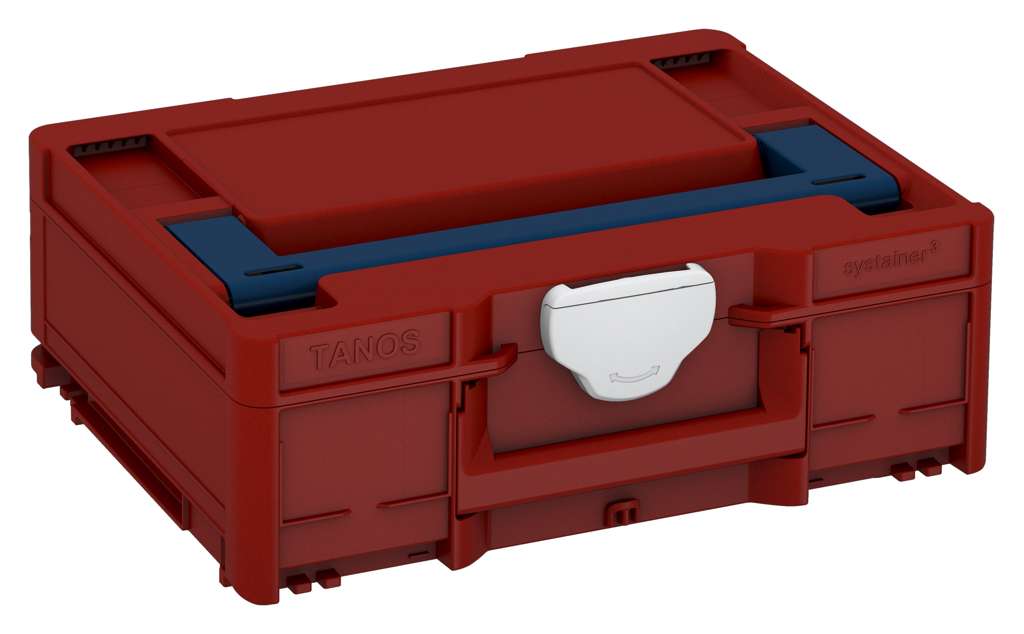 Systainer³ M 137, Carmine Red with Sapphire Blue lid handle and Light Grey catches