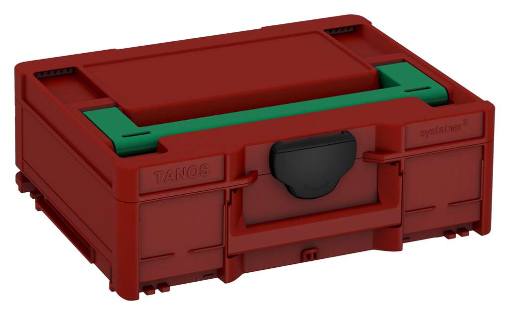 Systainer³ M 137, Carmine Red with Signal Green lid handle and Black catches