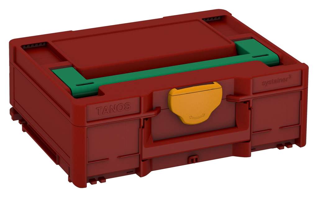 Systainer³ M 137, Carmine Red with Signal Green lid handle and Daffodil Yellow catches