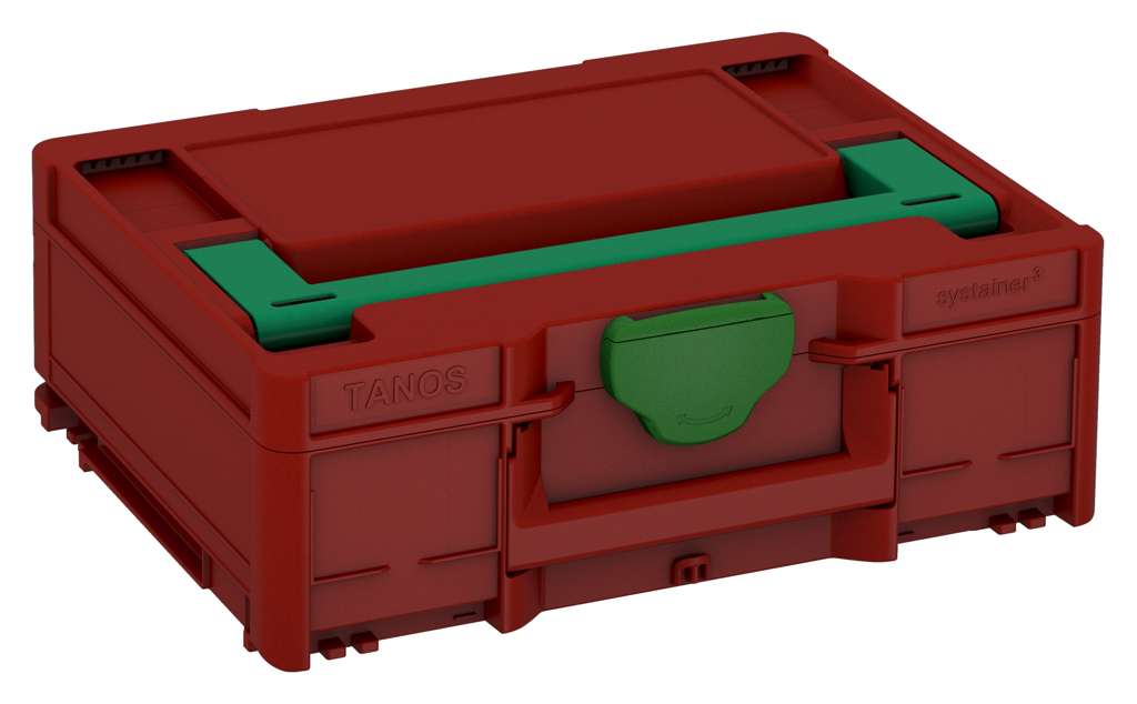 Systainer³ M 137, Carmine Red with Signal Green lid handle and Emerald Green catches