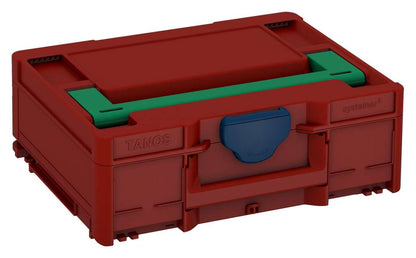 Systainer³ M 137, Carmine Red with Signal Green lid handle and Sapphire Blue catches