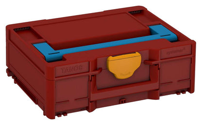Systainer³ M 137, Carmine Red with Sky Blue lid handle and Daffodil Yellow catches