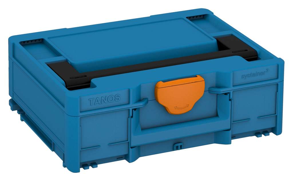 Systainer³ M 137, Sky Blue with Black lid handle and Deep Orange catches