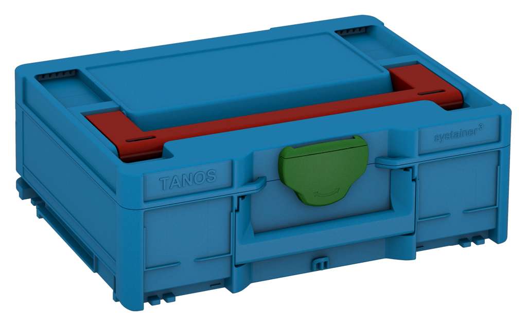 Systainer³ M 137, Sky Blue with Carmine Red lid handle and Emerald Green catches