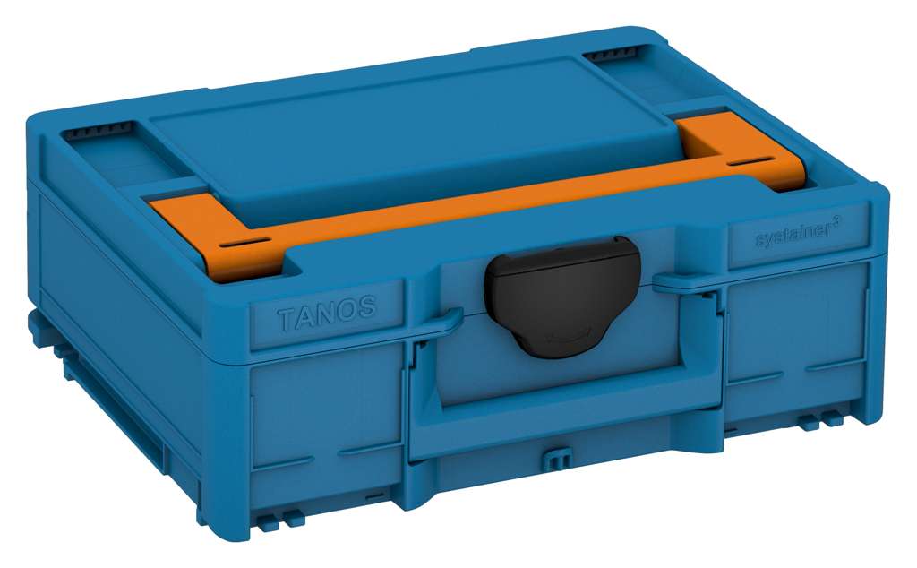 Systainer³ M 137, Sky Blue with Deep Orange lid handle and Black catches