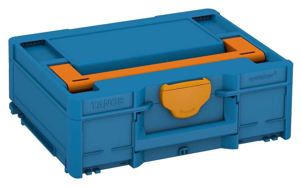 Systainer³ M 137, Sky Blue with Deep Orange lid handle and Daffodil Yellow catches