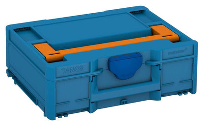 Systainer³ M 137, Sky Blue with Deep Orange lid handle and Signal Blue catches
