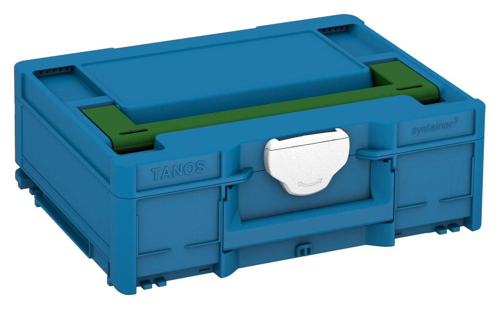 Systainer³ M 137, Sky Blue with Emerald Green lid handle and White catches