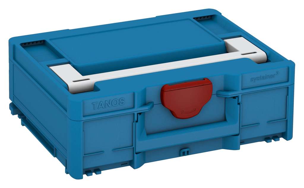 Systainer³ M 137, Sky Blue with Light Grey lid handle and Carmine Red catches