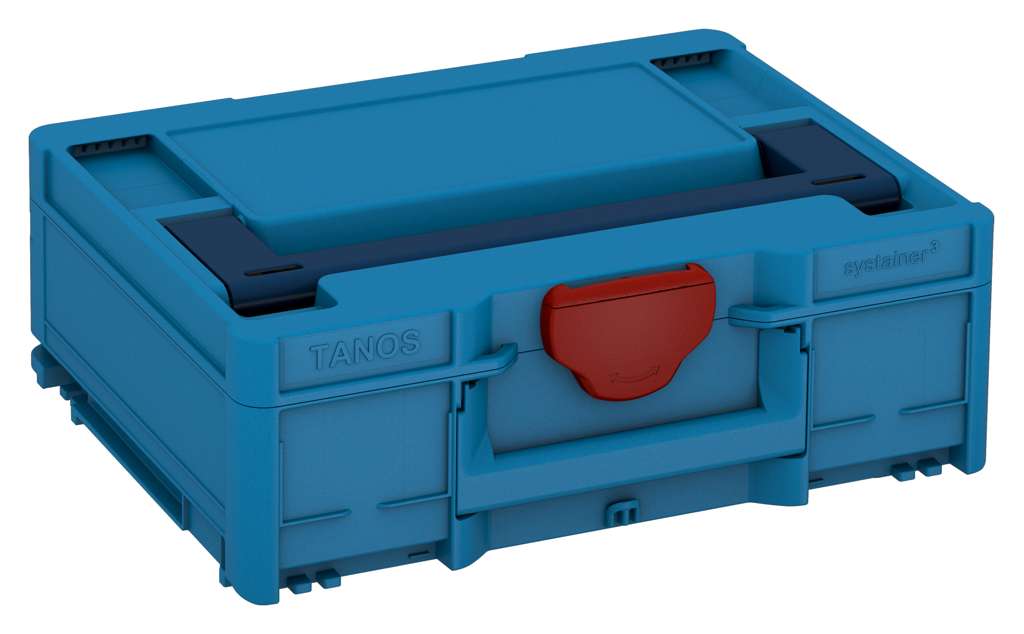Systainer³ M 137, Sky Blue with Sapphire Blue lid handle and Carmine Red catches