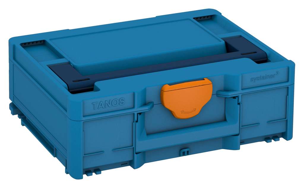 Systainer³ M 137, Sky Blue with Sapphire Blue lid handle and Deep Orange catches